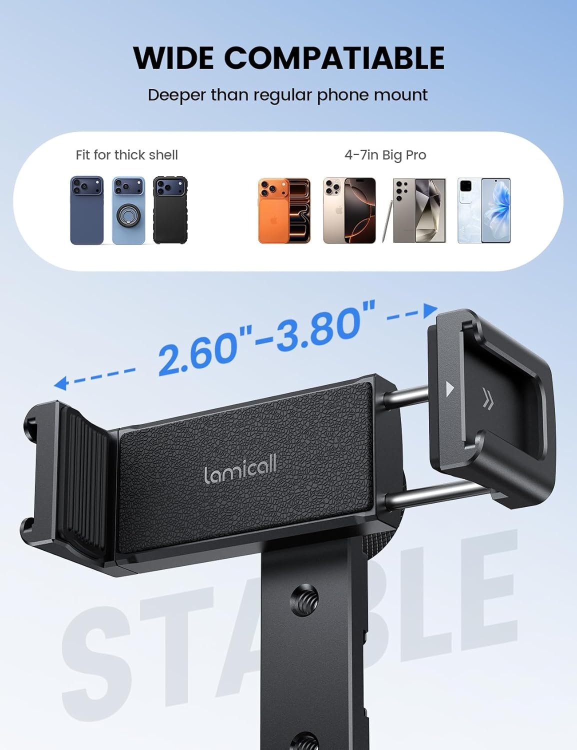 image:imageLamicall Phone Tripod Mount Adapter with 3 Cold Shoes Arca Portamp14 Screw Aluminum Alloy Wider Clamp Camera Phone Holder 360 Phone Stand for Video Streaming Vlogging Rig for iPhone 175 Smartphone