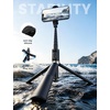 Lamicall 65″ Tripod for iPhone 0.77lb Selfie Stick with Remote & Cold Shoe | Auto Open Phone Tripod Ultra-Stable Phone Stand for Recording for Travel Live Stream Vlog fit iPhone 17 Pro Max Android-Black(Black)