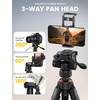 Lamicall 67″ Camera Tripod with Rapid Leg Deployment for Video Photo Vlog | 17.6LBS Max Load, Ultra Stable Tripod for Camera with Phone Holder & Carry Bag for DSLR Pocket 3/4 iPhone 17/16 Pro Max(Black)