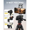 Lamicall 67″ Camera Tripod with Rapid Leg Deployment for Video Photo Vlog | 17.6LBS Max Load, Ultra Stable Tripod for Camera with Phone Holder & Carry Bag for DSLR Pocket 3/4 iPhone 17/16 Pro Max(NEW Upgraded – Orange)