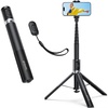 Lamicall 65″ Tripod for iPhone 0.77lb Selfie Stick with Remote & Cold Shoe | Auto Open Phone Tripod Ultra-Stable Phone Stand for Recording for Travel Live Stream Vlog fit iPhone 17 Pro Max Android-Black(Black)