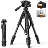 Lamicall 67″ Camera Tripod with Rapid Leg Deployment for Video Photo Vlog | 17.6LBS Max Load, Ultra Stable Tripod for Camera with Phone Holder & Carry Bag for DSLR Pocket 3/4 iPhone 17/16 Pro Max(Black)
