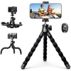 Lamicall Tripod for iPhone with Wireless Remote for iPhone Gopro Camera | Ultra-Stable, Mini Flexible Phone Stand for Recording with 1/4” Screw, Cold Shoe for Pocket 3/4 fit Travel Content Creation(11.2inches)