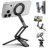 Lamicall for MagSafe Tripod Stand Dual-Side Magnetic with 1/4″, Arca, Hook | 360° Upgraded tiny Aluminum Magnetic Phone Tripod for iPhone 17/16/15 Pro Max Women Men Phone Stand fit Vlog Travel Black(Black)