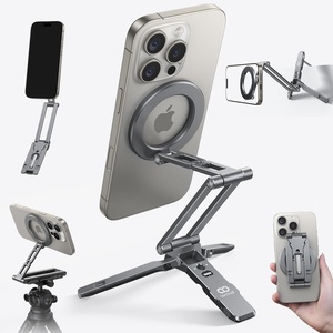 Lamicall for MagSafe Tripod Stand Ultra-Compact with 1/4″ Screw, Arca, Hook | Aluminum Magnetic Tripod for iPhone, Flexible 20x Magnet Phone Stand Gift Accessories for Women Men for iPhone 17 16 15 Black(NEW Upgraded – Dark Gray)