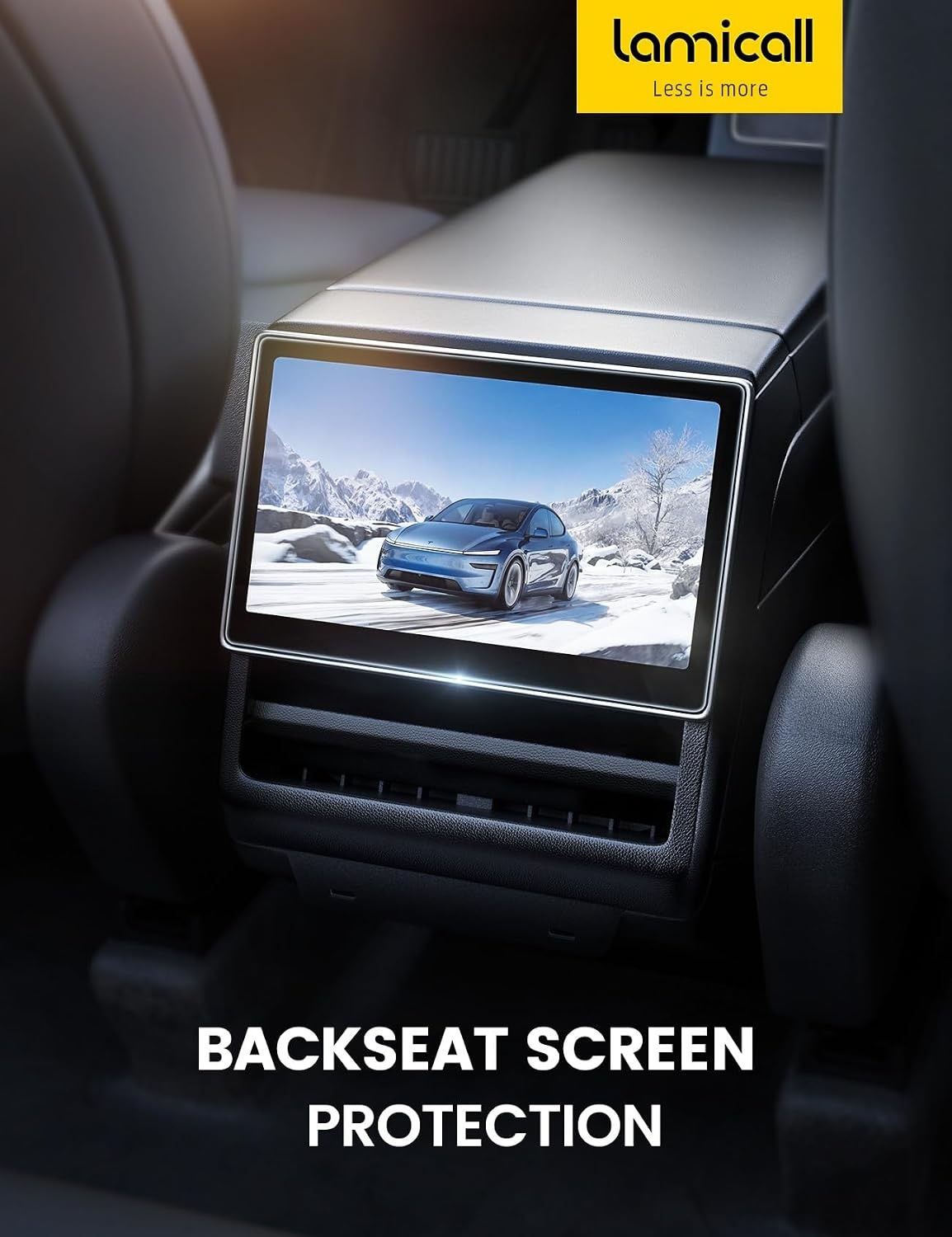 image:imageLamicall 154 Tesla Model Y Juniper 2025Model 3 202426 Screen Protector Anti Scratch amp Fingerprint 2 Pack Front amp Backseat Tempered Glass Screen Protector for Tesla Model Y Juniper Model 3