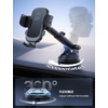 Lamicall Car Phone Holder Dashboard Vent Windshield 70 LBS Suction 3-in-1 | Thick Cases Friendly Phone Holders for Your Car, Metal Hook Mount 360° Rotation for iPhone 17 16 15 Pro Max Galaxy Smartphone(NEW Upgraded – Lucite black)