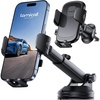 Lamicall Car Phone Holder Dashboard Vent Windshield 70 LBS Suction 3-in-1 | Thick Cases Friendly Phone Holders for Your Car, Metal Hook Mount 360° Rotation for iPhone 17 16 15 Pro Max Galaxy Smartphone(NEW Upgraded – Lucite black)