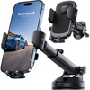 Lamicall Car Phone Holder Dashboard Vent Windshield 70 LBS Suction 3-in-1 | Thick Cases Friendly Phone Holders for Your Car, Metal Hook Mount 360° Rotation for iPhone 17 16 15 Pro Max Galaxy Smartphone(Black)