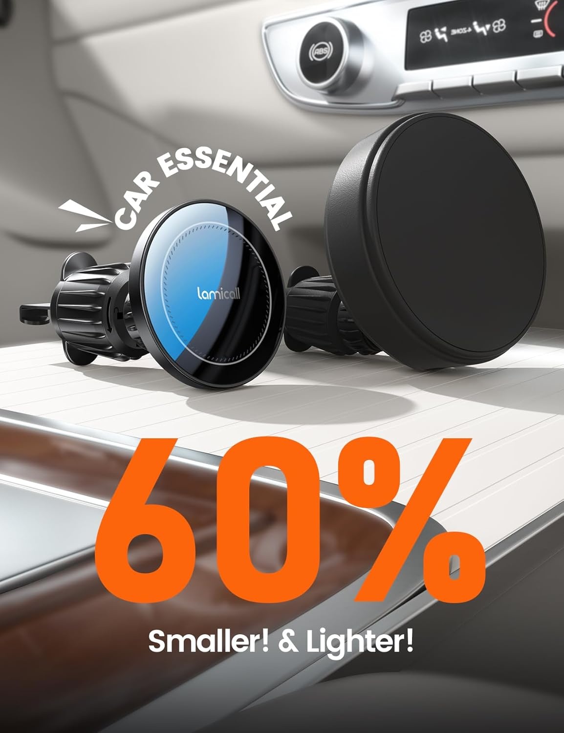 image:imageLamicall 15W for MagSafe Car Mount Charger Vent Dashboard 360 for iPhone 20x Strong Magnets Wireless Car Phone Holder Charger Phone Holder Accessories for Women Men for iPhone 17 16 Pro Max SilverBlack