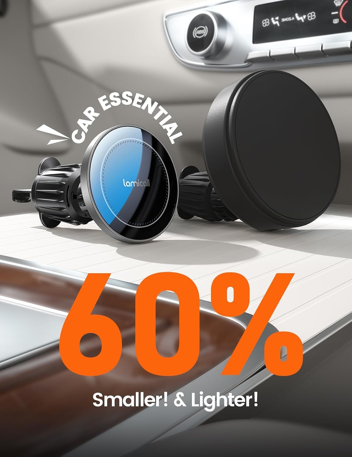 image:imageLamicall 15W for MagSafe Car Mount Charger Vent Dashboard 360 for iPhone 20x Strong Magnets Wireless Car Phone Holder Charger Phone Holder Accessories for Women Men for iPhone 17 16 Pro Max SilverNEW Upgraded Silver