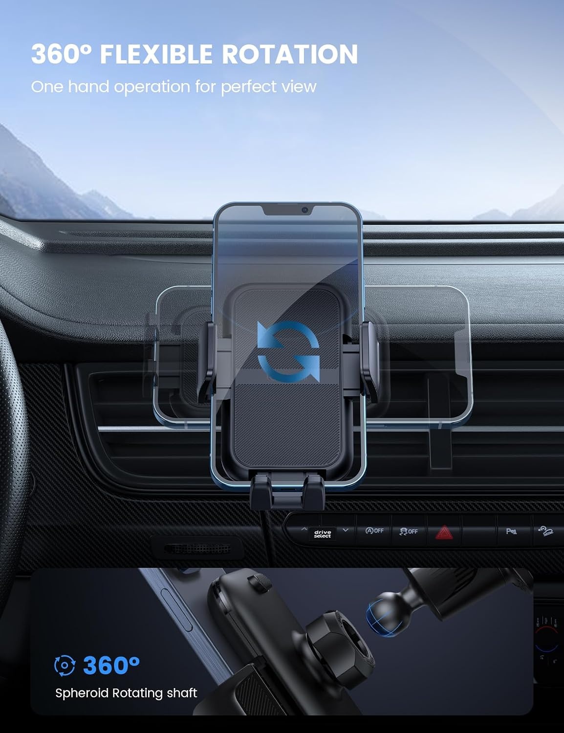 image:imageLamicall 2026 Wider Clamp amp Metal Hook Car Phone Holder Vent Accessories Thick Cases Friendly Phone Holders for Your Car Mount Hands Free for Women Men Gift for iPhone 17 16 15 14 13 Pro Max BlackBlack