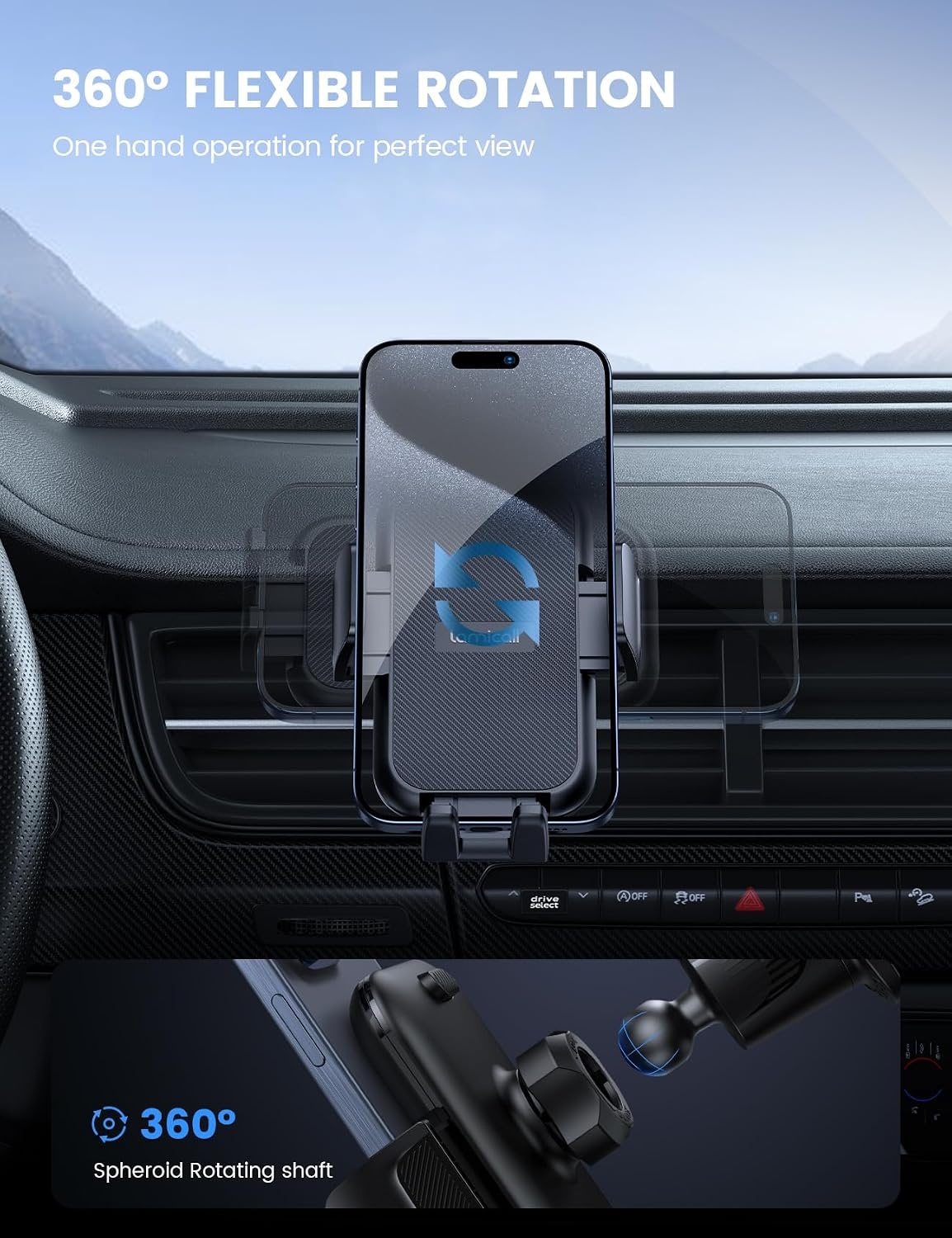image:imageLamicall 2026 Wider Clamp amp Metal Hook Car Phone Holder Vent Accessories Thick Cases Friendly Phone Holders for Your Car Mount Hands Free for Women Men Gift for iPhone 17 16 15 14 13 Pro Max BlackNEW Upgraded Dark Grey