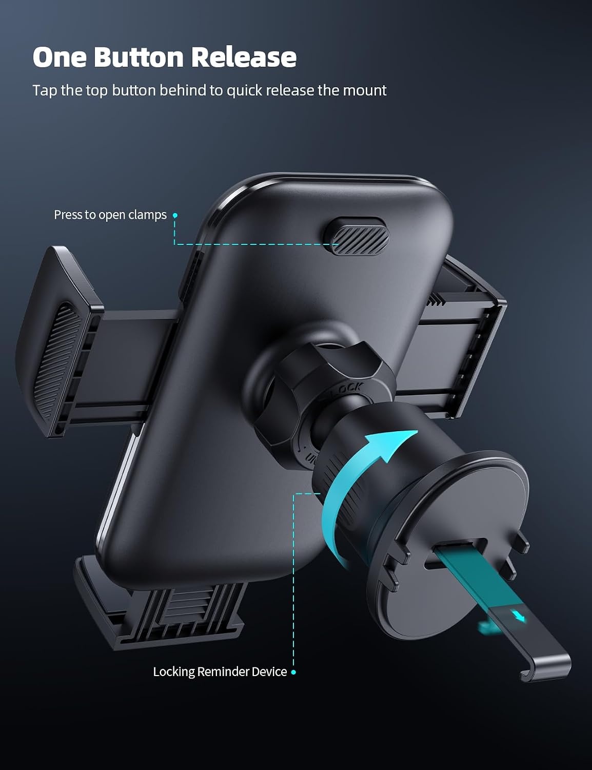 image:imageLamicall 2026 Wider Clamp amp Metal Hook Car Phone Holder Vent Accessories Thick Cases Friendly Phone Holders for Your Car Mount Hands Free for Women Men Gift for iPhone 17 16 15 14 13 Pro Max BlackBlack