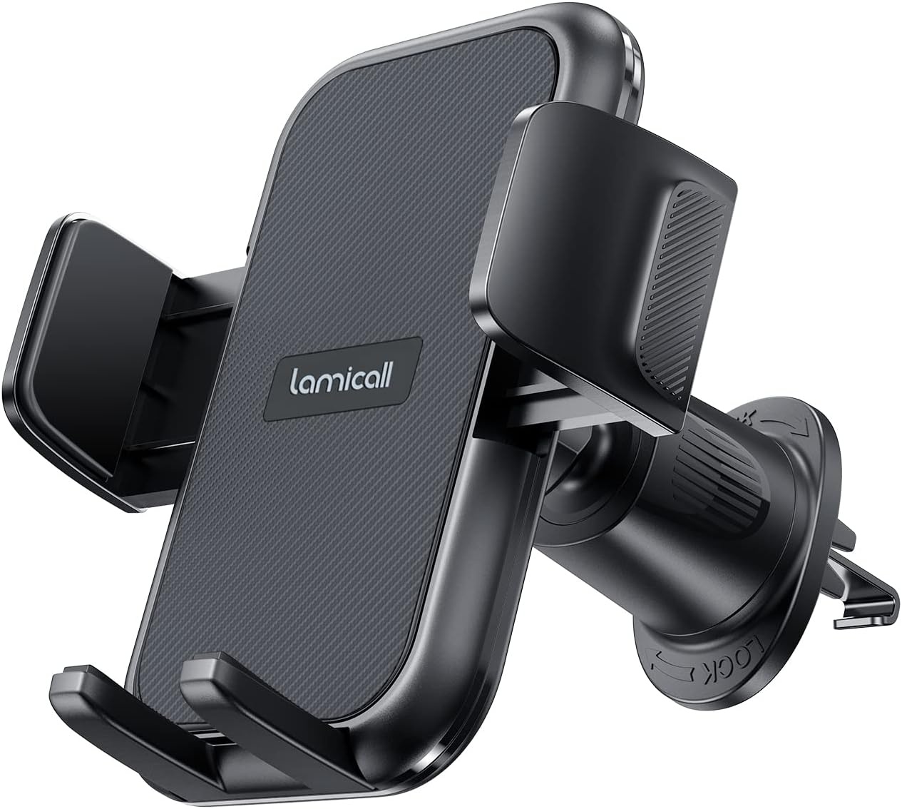 image:imageLamicall 2026 Wider Clamp amp Metal Hook Car Phone Holder Vent Accessories Thick Cases Friendly Phone Holders for Your Car Mount Hands Free for Women Men Gift for iPhone 17 16 15 14 13 Pro Max BlackNEW Upgraded Dark Grey