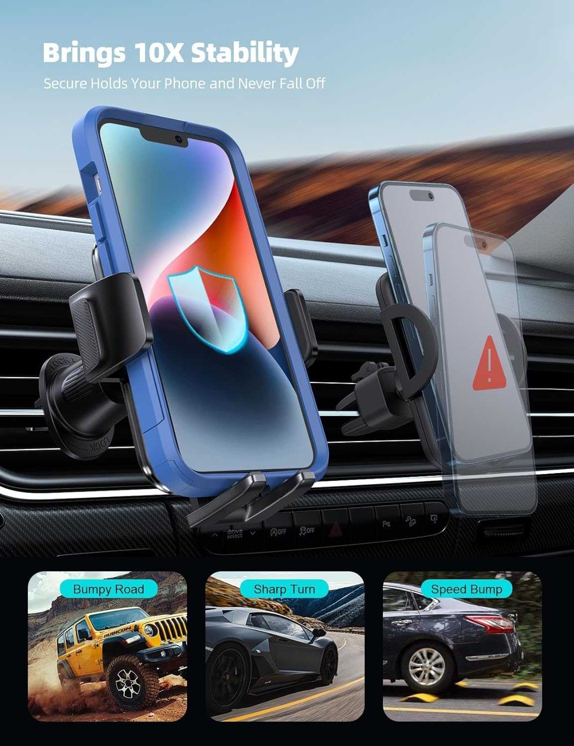 image:imageLamicall 2026 Wider Clamp amp Metal Hook Car Phone Holder Vent Accessories Thick Cases Friendly Phone Holders for Your Car Mount Hands Free for Women Men Gift for iPhone 17 16 15 14 13 Pro Max BlackBlack