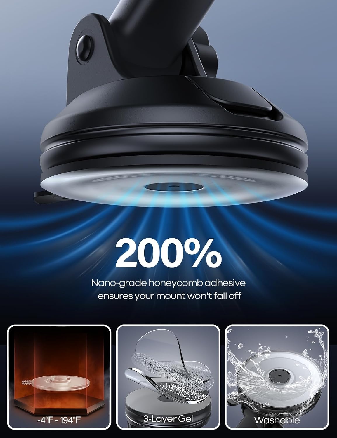 image:imageLamicall Car Phone Holder MilitaryGrade Suction Cup Dashboard Windshield 360 Rotation Phone Holders for Your Car Quick Release Adjustable Phone Mount for Car Truck for iPhone 17 16 15 14 Pro MaxNEW Upgraded Dark Grey