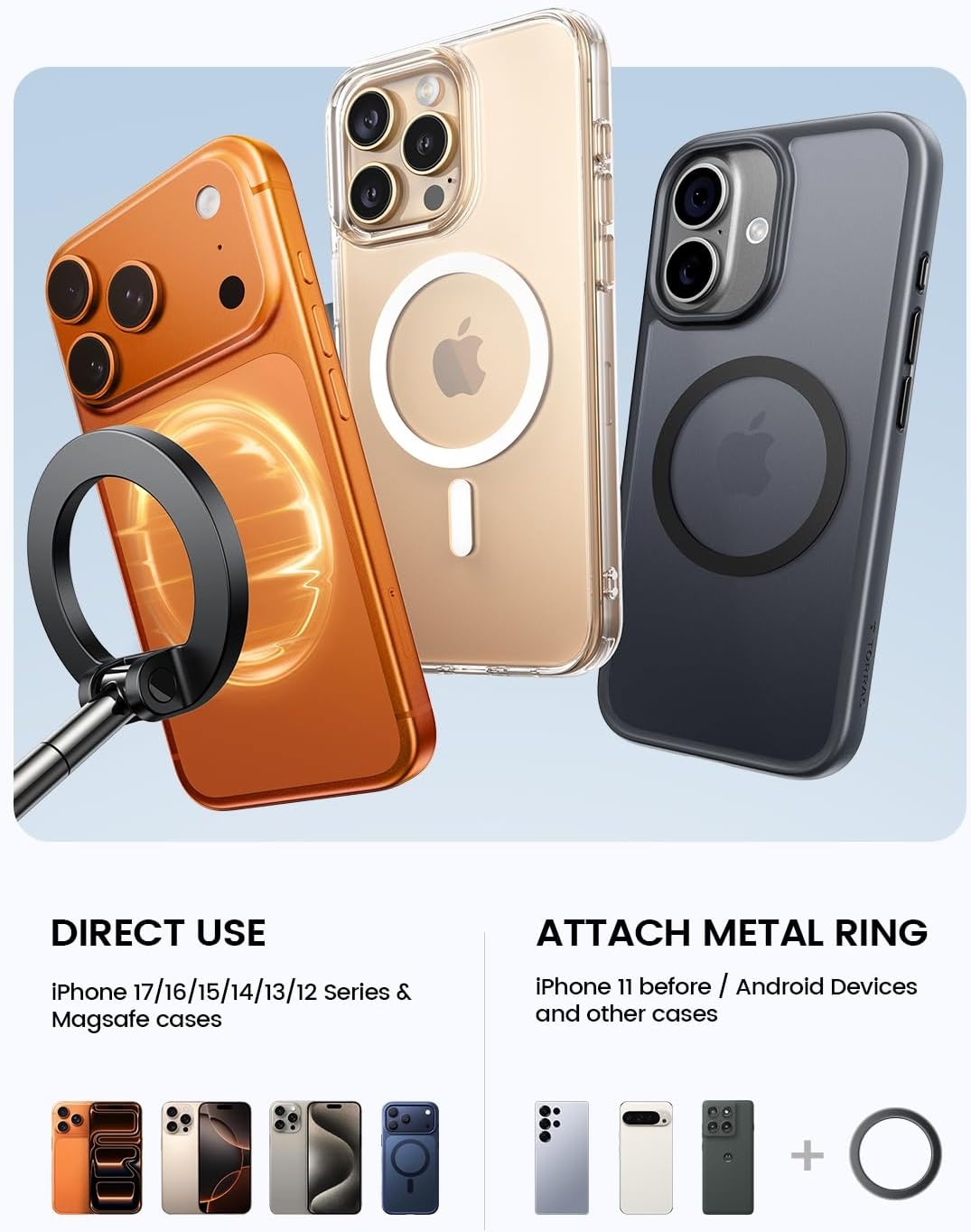 image:imageLamicall Car Phone Holder for Magsafe Dashboard Windshield Nano Gel Vacuum 20X Magnetic Phone Holders for Your Car 360 Suction Cup Phone Mount for iPhone 17 16 15 14 13 12 Pro Max Gift Truck BlackBlack