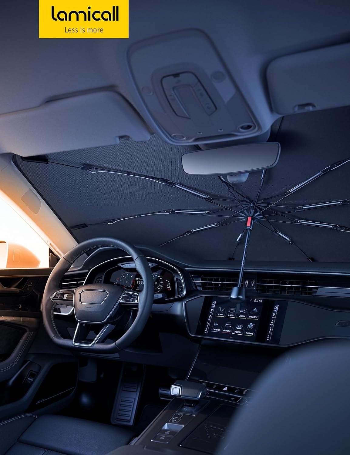 image:imageLamicall Car Windshield Sunshade Umbrella Foldable Car Windshield Sun Shade Cover 5 Layers UV Block Coating 52x31 Front Window Heat Insulation Protection for Auto Sedan SUV Windshield Foldable Umbrella Design 5 Layers UV Block Coating Front Window Heat Insulation Protection for Auto Sedan SUV WindshieldToyota Tacoma 20162026