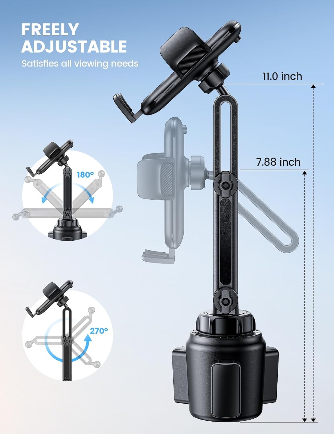 image:imageLamicall Cup Phone Holders for Your Car Thick Cases Friendly Universal Adjustable Cell Phone Car Mount for Truck Golf Cart iPhone 17 16 Galaxy S25 Ultra and All 47 Smartphones