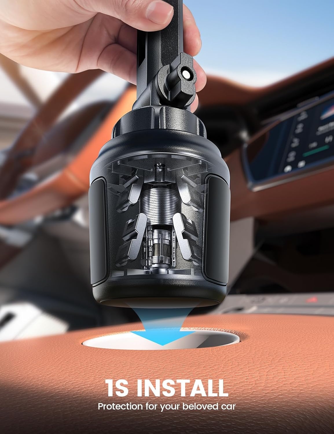 image:imageLamicall Cup Phone Holders for Your Car Thick Cases Friendly Universal Adjustable Cell Phone Car Mount for Truck Golf Cart iPhone 17 16 Galaxy S25 Ultra and All 47 Smartphones