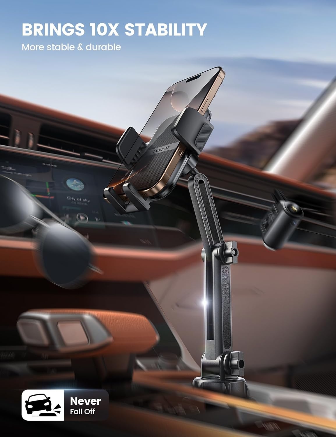 image:imageLamicall Cup Phone Holders for Your Car Thick Cases Friendly Universal Adjustable Cell Phone Car Mount for Truck Golf Cart iPhone 17 16 Galaxy S25 Ultra and All 47 Smartphones