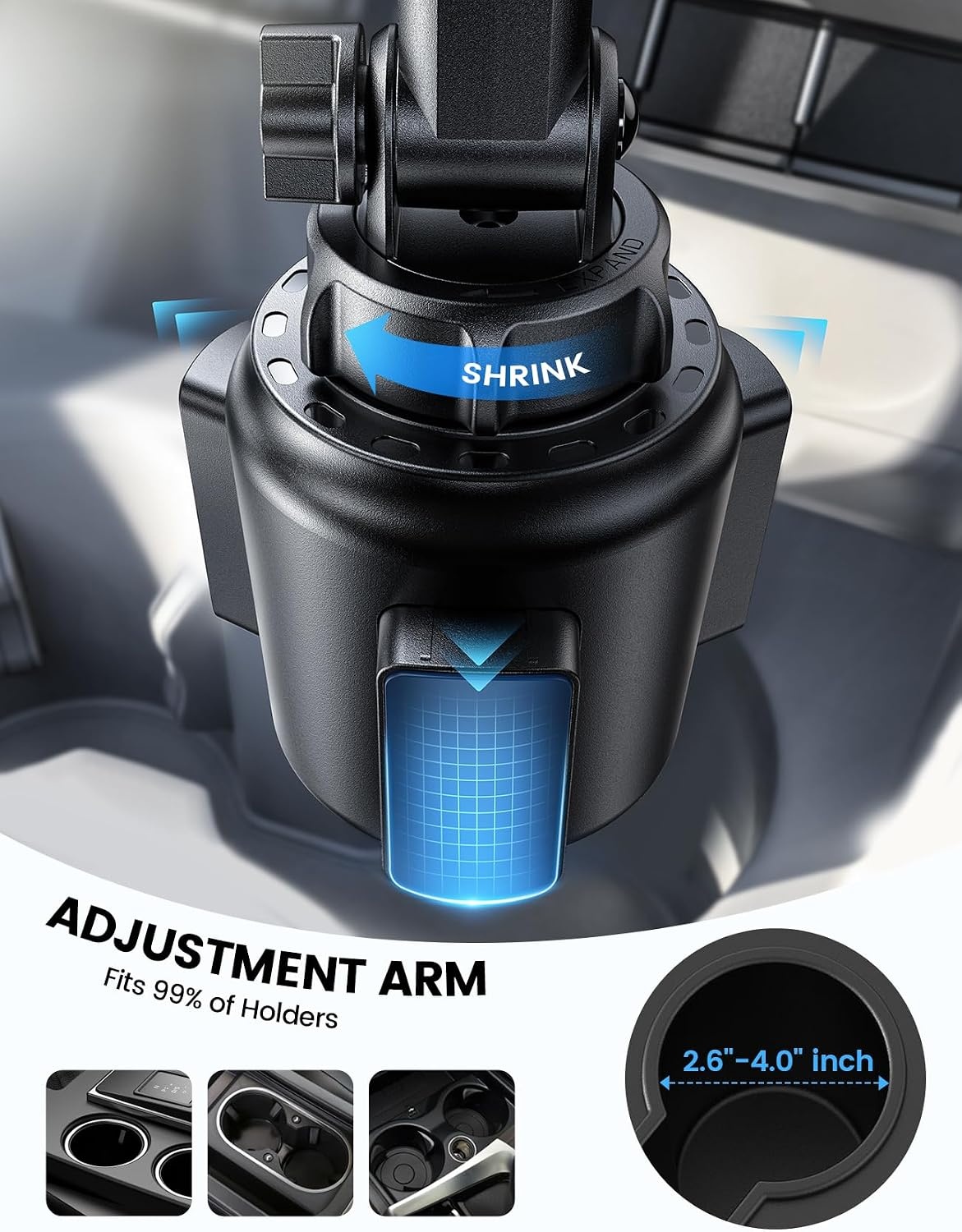 image:imageLamicall Cup Phone Holders for Your Car Thick Cases Friendly Universal Adjustable Cell Phone Car Mount for Truck Golf Cart iPhone 17 16 Galaxy S25 Ultra and All 47 Smartphones