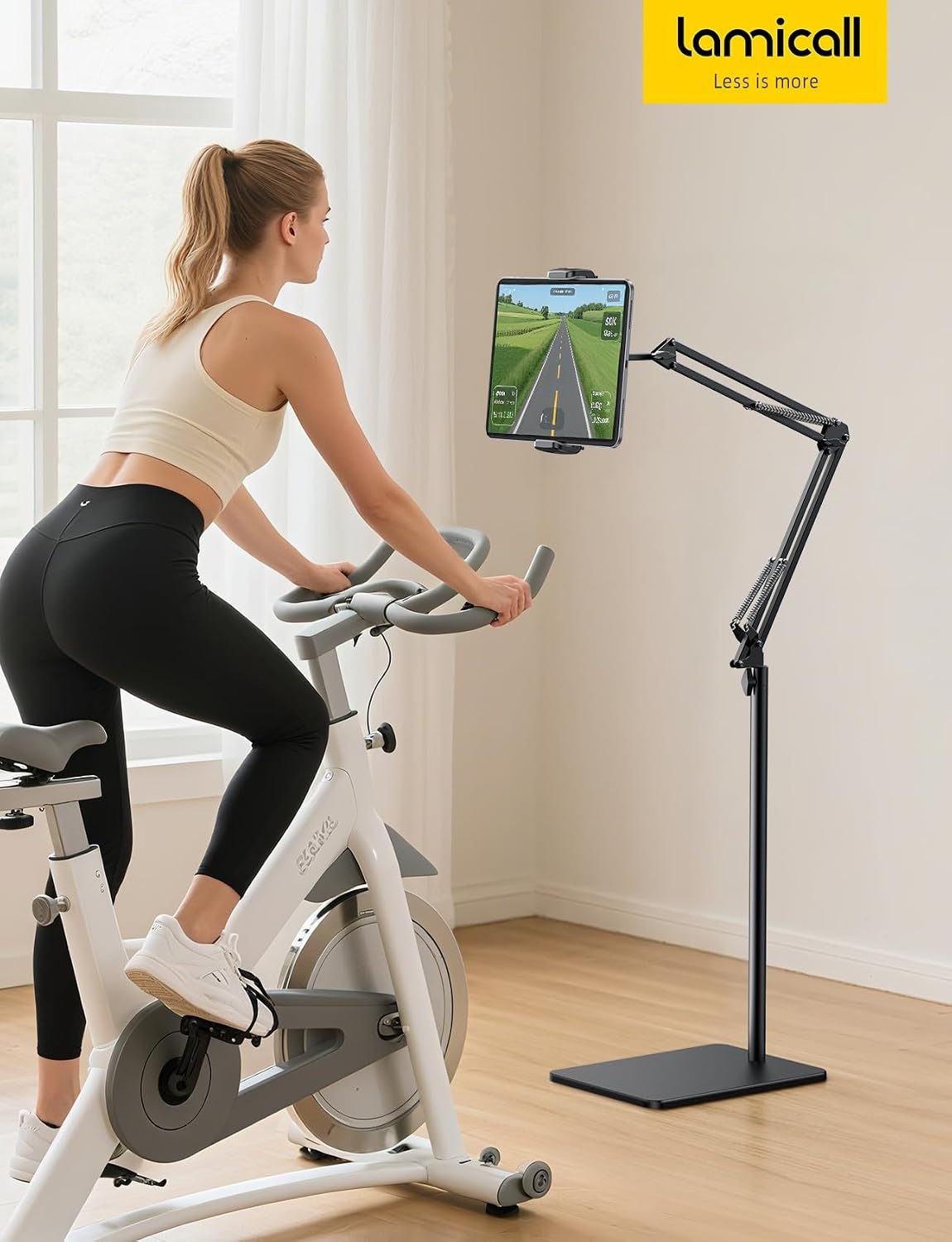 image:imageLamicall Kindle Stand Tablet Holder 55 Height Adjust Extend Flexible Arm Extendable Flexible Arm 55 Height Adjustable Heavy Base Kindle Accessories Bed Tablet Mount for 4713 iPad Pro Air Mini