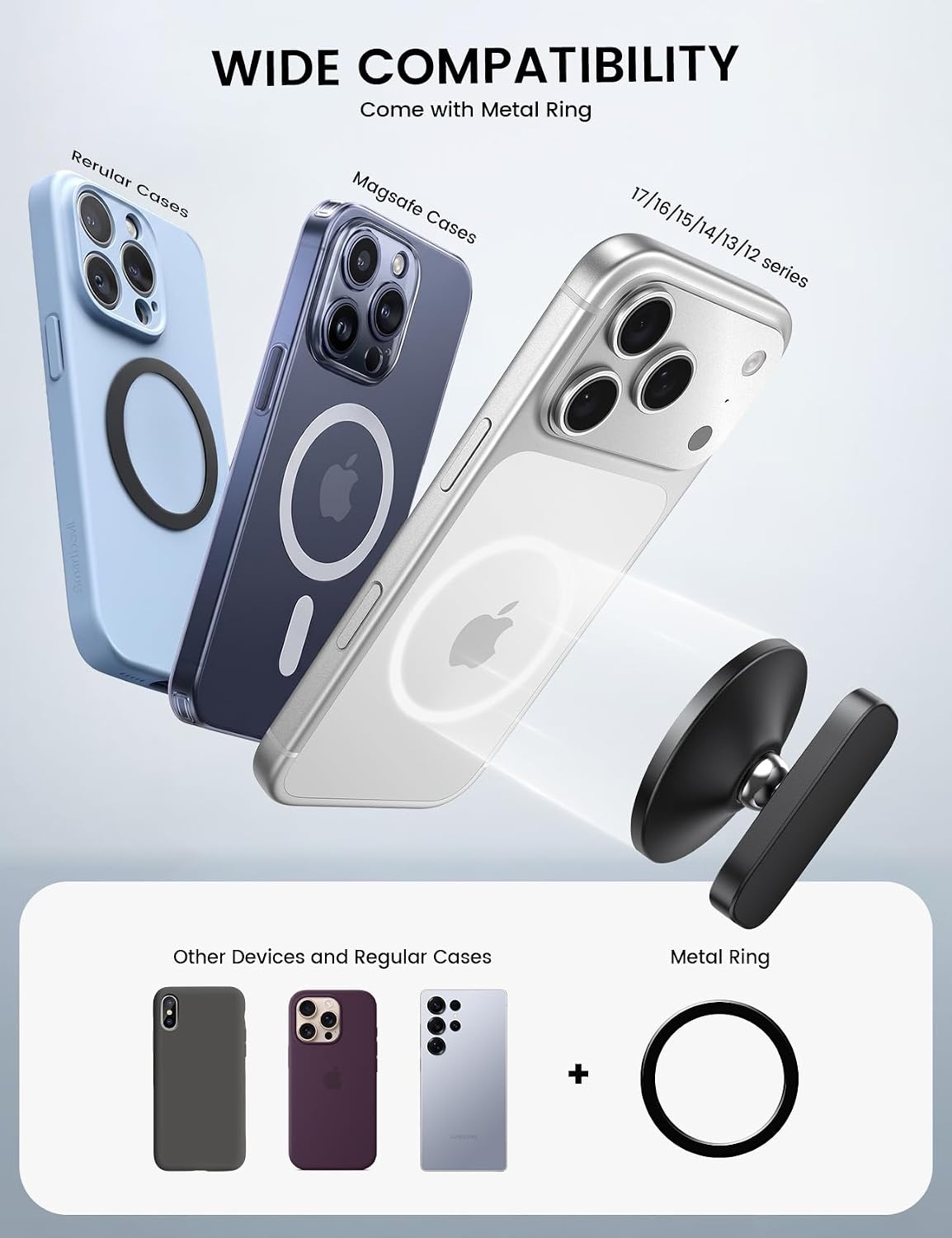 image:imageLamicall Magnetic Golf Cart Phone Holder Strongest N55 Magnet Alloy Build Unique Golf Accessories Gift for Men Dad Husband 360 PocketSized for Magsafe Phone Holder for Gym Fits EZGO Club Car Yamaha