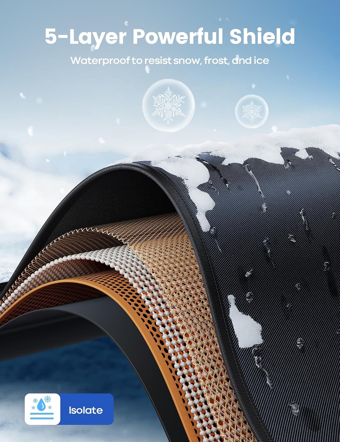 image:imageLamicall Windshield Cover for Ice Snow Magnetic 1S Snow Remove Waterproof Magnetic Fit 1S Snow Removal Ultra Waterproof Heavy Duty 800D Oxford Fabric 4X Stable SUV Winter Car Accessories Gifts
