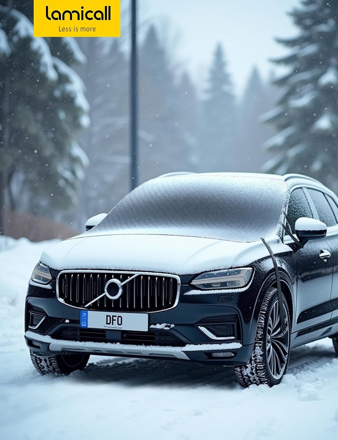 image:imageLamicall Windshield Cover for Ice Snow Magnetic 1S Snow Remove Waterproof Magnetic Fit 1S Snow Removal Ultra Waterproof Heavy Duty 800D Oxford Fabric 4X Stable SUV Winter Car Accessories Gifts