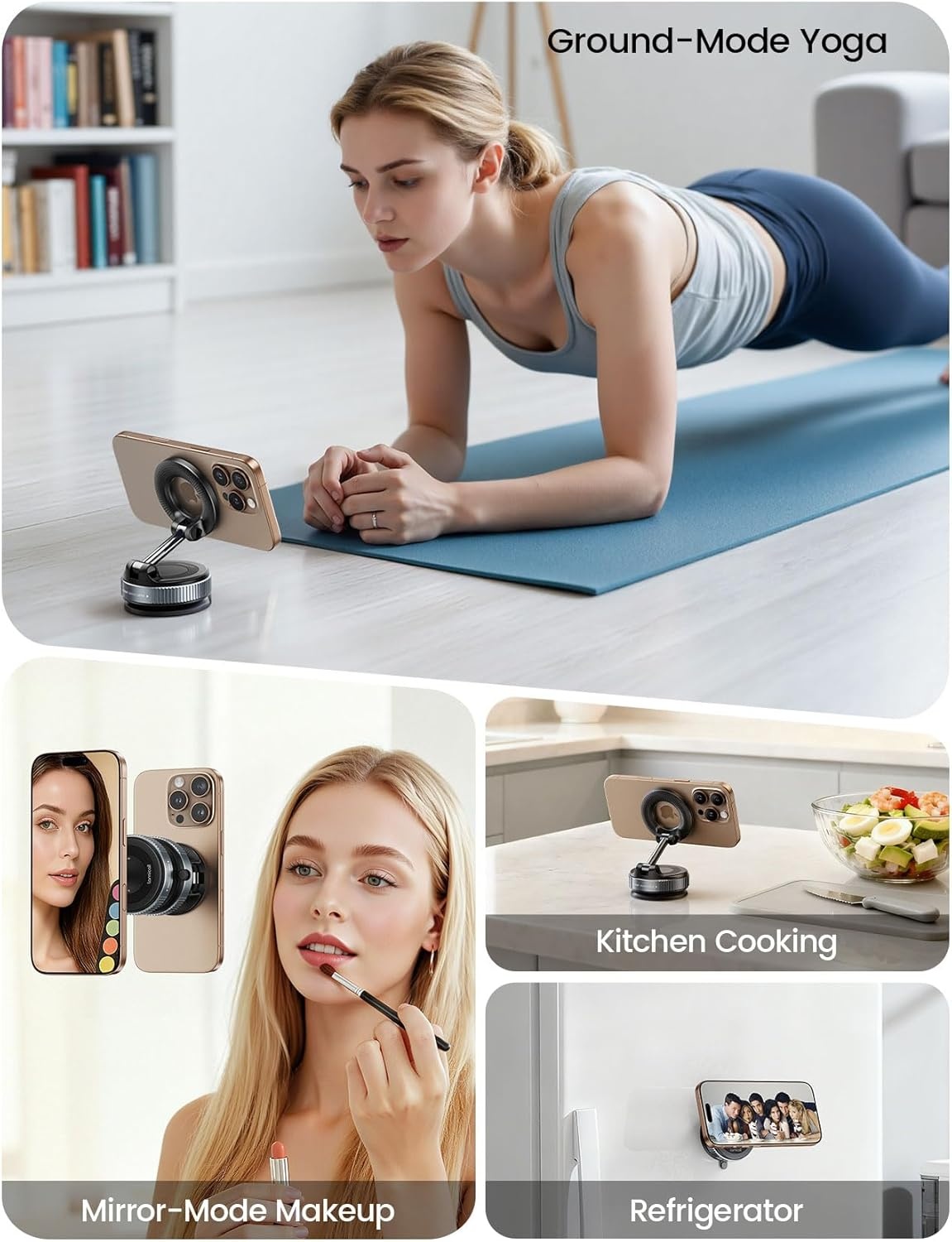 image:imageLamicall for MagSafe Car Mount 70LBS Vacuum Suction Dashboard amp Windshield 20X Magnet Car Phone Holder 360 Foldable Magnetic Phone Holders for Your Car fit iPhone 17 16 15 14 Pro Max Gift Truck BlackBlack