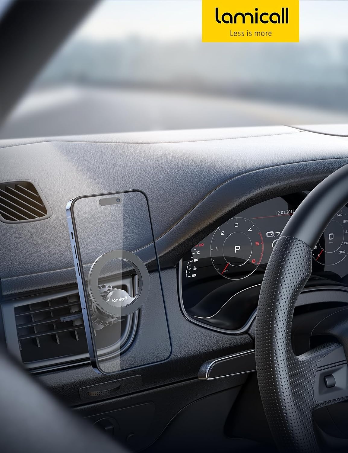 image:imageLamicall for MagSafe Car Mount Vent 20 Super Magnets Accessories for iPhone Magnetic Phone Holders for Your Car HandsFree Car Phone Holder Mount Air for Women Men Gift fit iPhone 17 16 15 Pro Max BlackNEW Upgraded Silver