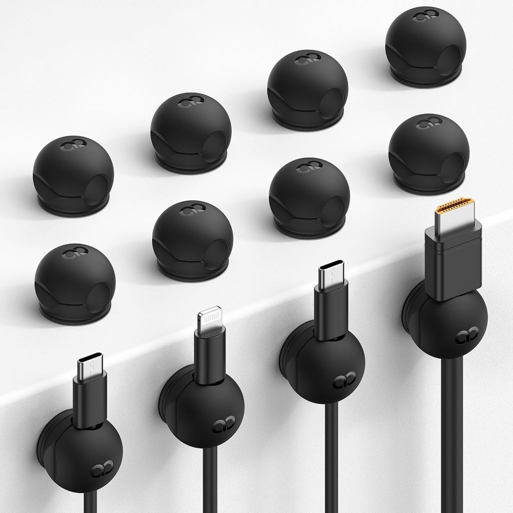 image:imageLamicall 12Pack Rotating Cord Organizer Desk Office Nightstand Accessories Spring Cable Management Clips Adhesive Phone Charger Holder Gadgets Wire Organizer Keeper for Home Dorm Room Workspace12Pack Silicone Magnetic
