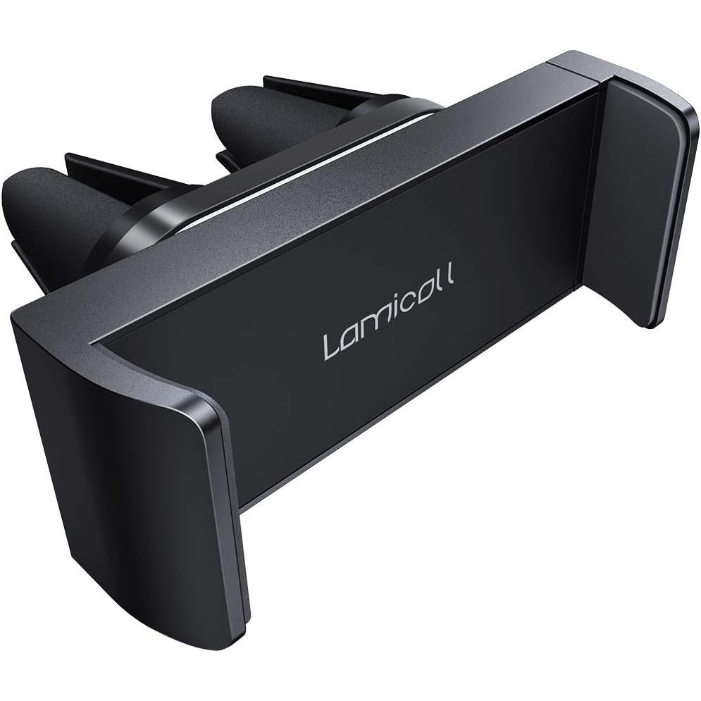 image:imageLamicall Car Vent Phone Mount Two Grips Design Phone Holders for Your Car Universal Car Phone Holder Hands Free Phone Mount for iPhone 17 16 15 14 13 12 11 Mini SE Pro Smartphone for Women Men Black1Black