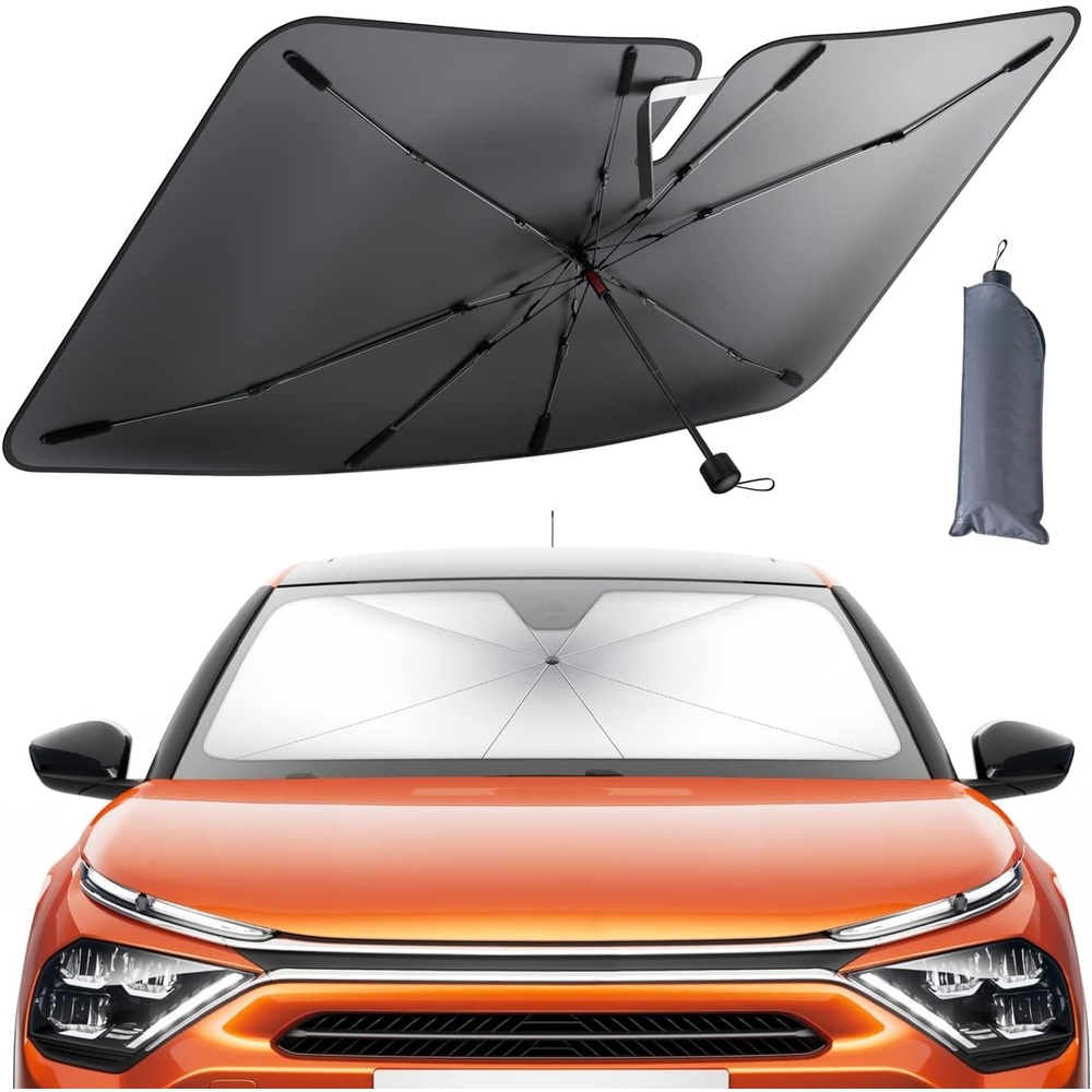 image:imageLamicall Car Windshield Sunshade Umbrella  Foldable Car Windshield Sun Shade Cover 5 Layers UV Block Coating 52x31 Front Window Heat Insulation Protection for Auto Sedan SUV Windshield  Foldable Umbrella Design 5 Layers UV Block Coating Front Window Heat Insulation Protection for Auto Sedan SUV Windshield52x31