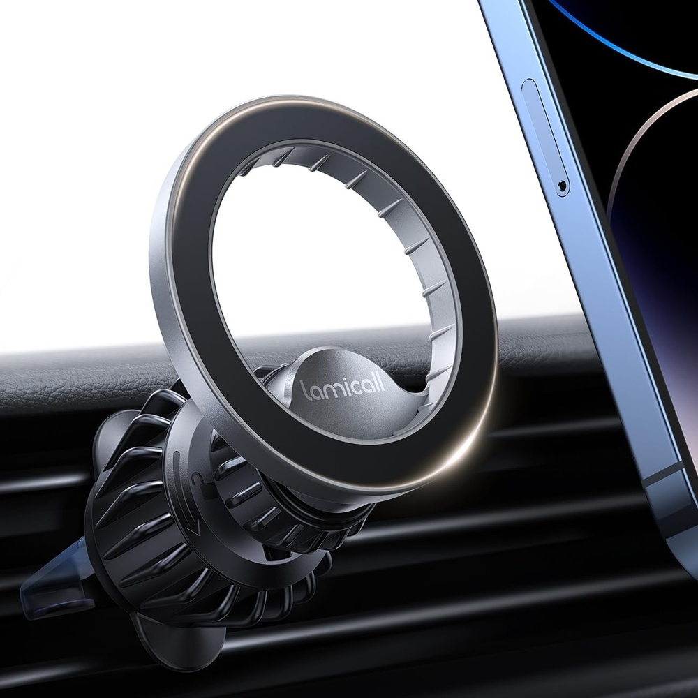 image:imageLamicall for MagSafe Car Mount Vent 20 Super Magnets Accessories for iPhone Magnetic Phone Holders for Your Car HandsFree Car Phone Holder Mount Air for Women Men Gift fit iPhone 17 16 15 Pro Max BlackNEW Upgraded Silver