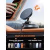 Lamicall 15W for MagSafe Car Mount Charger, 360° Wireless Car Phone Holder | Dual USB-C Ports Magnetic Phone Holder for Car, 70 LBS Vacuum Suction Phone Mount for iPhone 17 16 Pro Max Truck Jeep Black(64mm)
