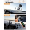 Lamicall 15W for MagSafe Car Mount Charger, 360° Wireless Car Phone Holder | Dual USB-C Ports Magnetic Phone Holder for Car, 70 LBS Vacuum Suction Phone Mount for iPhone 17 16 Pro Max Truck Jeep Black(64mm)