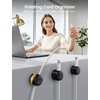Lamicall 6 Pack Rotating Magnetic Cable Clips, Cord Organizer Holder | 1s Snap N52 Magnet Wire Management, Adhesive Phone Charger Keeper for Desk Nightstand Wall Car, Office Home Dorm Accessories(Matte Black – Rotatable)