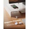 Lamicall 8 Pack Magnetic Cord Organizer, Crystal-Clear Cable Clips | N52 Magnet, Phone Charging Cord Holder, Adhesive Wire Holder for Home Office Nightstand, Christmas Organizer Accessories(- Snow White)
