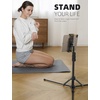Lamicall Tablet Floor Tripod Stand 64.9″ Fast Adjustable Height iPad Holder | Tablet Mount with Bluetooth Remote, 64.9″ Fast Height Adjust, Watching for 4.7-13″ iPad Pro Mini Air Kindle iPhone Fire Tabs(with Bluetooth)