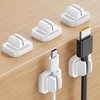 10Pack Cable Spring Holder Clips, Cord Organizer for Desk – Lamicall Adjustable Cord Clip, Wire Holder Organizer, Phone USB Charger Cable Holder, White | Wire Holder Organizer, Phone USB Charger Cable Holder, Cable Management for Nightstand Wall, Adhesive White(5Pack – Adjustable Slot)