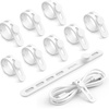 Lamicall 100Pack Reusable Cable Ties, 6-Inch Nylon Hook Loop Straps | Durable Cord Organizer Cable Management Wraps, Wire Storage for Computer PC Home Office, Travel Accessories Gadgets(White)