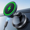 Lamicall 15W for MagSafe Car Mount Charger, 360° Wireless Car Phone Holder | Dual USB-C Ports Magnetic Phone Holder for Car, 70 LBS Vacuum Suction Phone Mount for iPhone 17 16 Pro Max Truck Jeep Black(New Upgraded – 63mm)