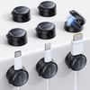 Lamicall 8 Pack Magnetic Cord Organizer, Crystal-Clear Cable Clips | N52 Magnet, Phone Charging Cord Holder, Adhesive Wire Holder for Home Office Nightstand, Christmas Organizer Accessories(Misty Black)