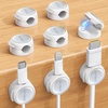 Lamicall 8 Pack Magnetic Cord Organizer, Crystal-Clear Cable Clips | N52 Magnet, Phone Charging Cord Holder, Adhesive Wire Holder for Home Office Nightstand, Christmas Organizer Accessories(- Snow White)