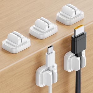 10Pack Cable Spring Holder Clips, Cord Organizer for Desk – Lamicall Adjustable Cord Clip, Wire Holder Organizer, Phone USB Charger Cable Holder, White | Wire Holder Organizer, Phone USB Charger Cable Holder, Cable Management for Nightstand Wall, Adhesive White(5Pack – Adjustable Slot)