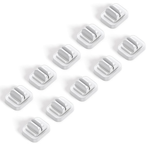 10Pack Cable Spring Holder Clips, Cord Organizer for Desk – Lamicall Adjustable Cord Clip, Wire Holder Organizer, Phone USB Charger Cable Holder, White | Wire Holder Organizer, Phone USB Charger Cable Holder, Cable Management for Nightstand Wall, Adhesive White(1Slot-10Pack)