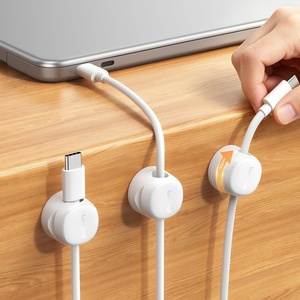 Lamicall 6 Pack Rotating Magnetic Cable Clips, Cord Organizer Holder | 1s Snap N52 Magnet Wire Management, Adhesive Phone Charger Keeper for Desk Nightstand Wall Car, Office Home Dorm Accessories(Snow White – Rotatable)